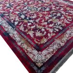 فرش وینتیج افشان گل گندمی غیر برجسته 1200 شانه کد 2208080 رنگ روناسی - فرشخونه