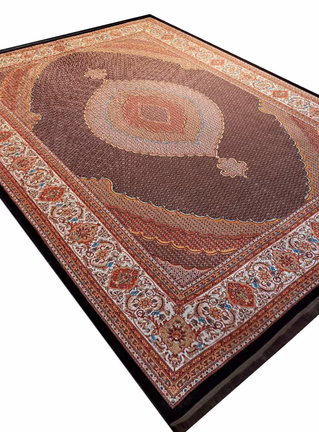 فرشینه طرح ریز ماهی رنگ زغالی کد 5083 - فرشخونه