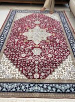 فرش هریس طرح تاج رنگ لاکی 1200 شانه تراکم 3600 کد 21012828 - فرشخونه