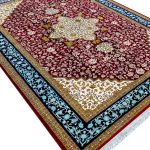 فرش هریس طرح تاج رنگ لاکی 1200 شانه تراکم 3600 کد 21012828 - فرشخونه