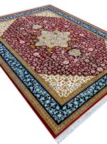 فرش هریس طرح تاج رنگ لاکی 1200 شانه تراکم 3600 کد 21012828 - فرشخونه