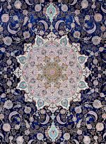 فرش اصفهان طرح ملکشاه سرمه ای 1200 شانه غیر برجسته کد 21012831 - فرشخونه