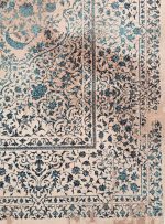 فرش وینتیج اصفهان طرح ملکشاه رنگ کرم آبی 1200 شانه کد 21012836 - فرشخونه