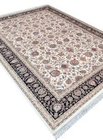 فرش افشان طرح سامین رنگ کرم 1200 شانه تراکم 3600 کد 21012840 - فرشخونه