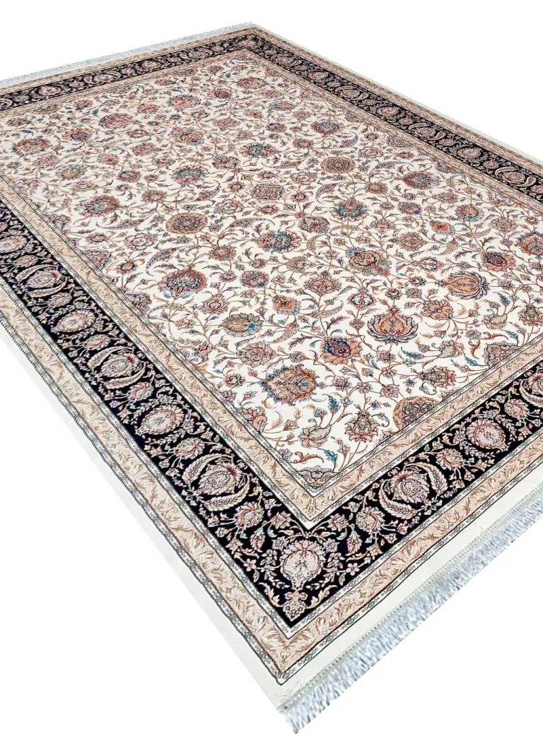 فرش افشان طرح سامین رنگ کرم 1200 شانه تراکم 3600 کد 21012840 - فرشخونه