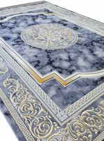 فرش وینتیج طرح مدوسا ابرو بادی رنگ دودی 1200 شانه گل برجسته کد 1236 - فرشخونه