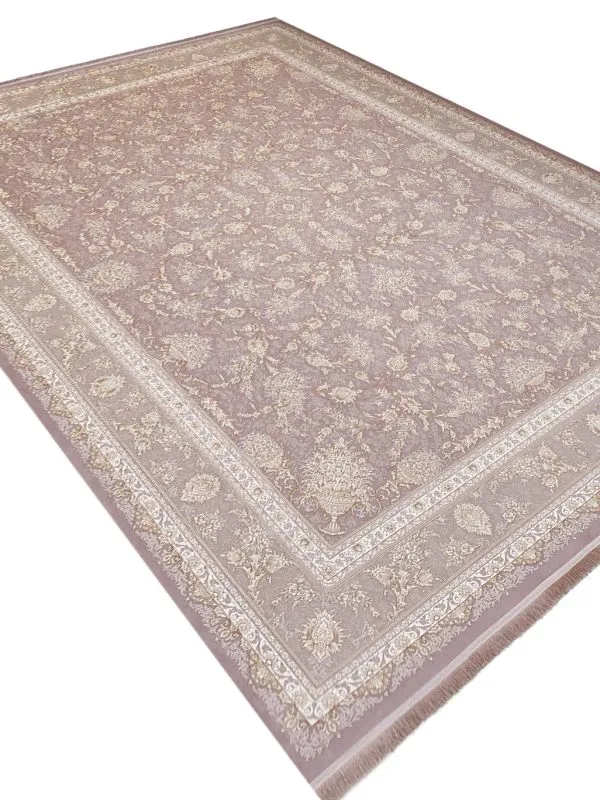 فرش افشان طرح روژان 1500 شانه 10 رنگ کد 1206 رنگ یاسی