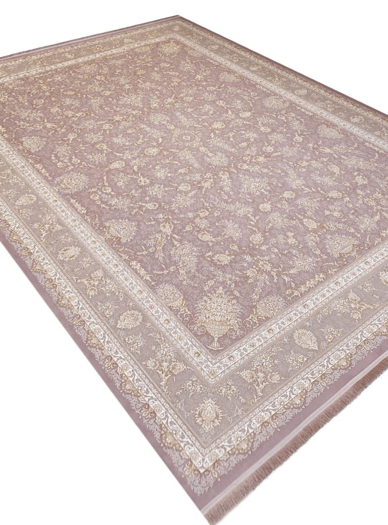 فرش افشان طرح روژان 1500 شانه 10 رنگ کد 1206 رنگ یاسی