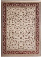 فرش افشان طرح سیران 1500 شانه 10 رنگ کد 1219 کرم حاشیه گلبهی