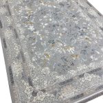 خرید فرش طلاکوب طرح مارال گل برجسته زمینه فیلی 1200 شانه کد 201255 گل آبی