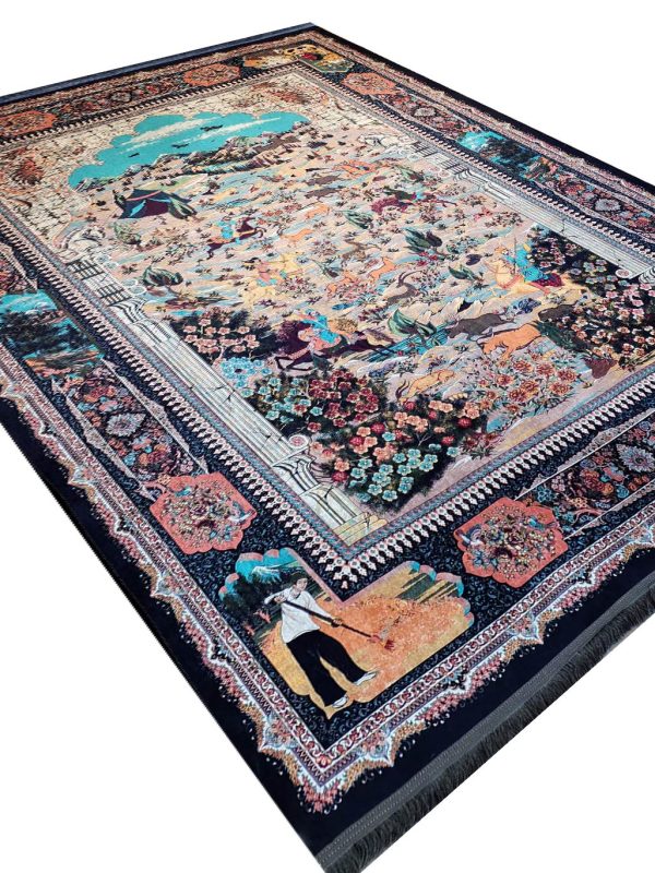 فرشینه طرح فرش شکارگاه کد 8009 - فرشخونه
