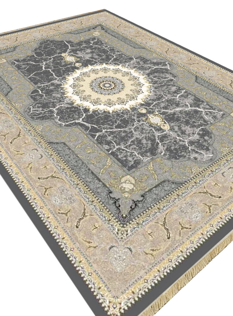 فرشینه طرح فرش نسیم رنگ طوسی کد Y1056