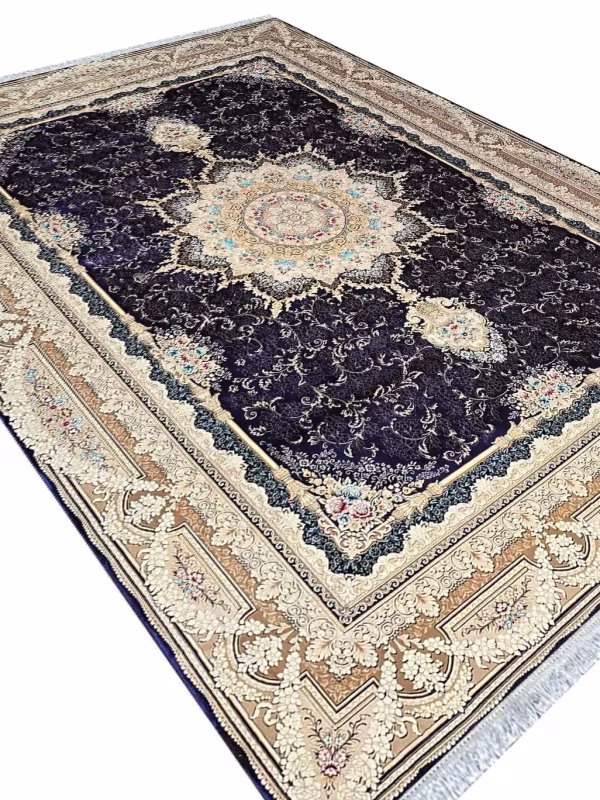 فرش طرح ناوک 1200 شانه کد 12844 سرمه ای