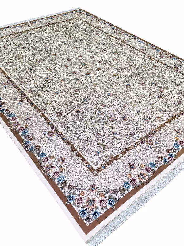 فرش طرح سوگل کرم 1200 شانه کد 12852