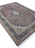 فرش وینتیج قرمز(لاکی) طرح کاشان 1200 شانه کد 12892
