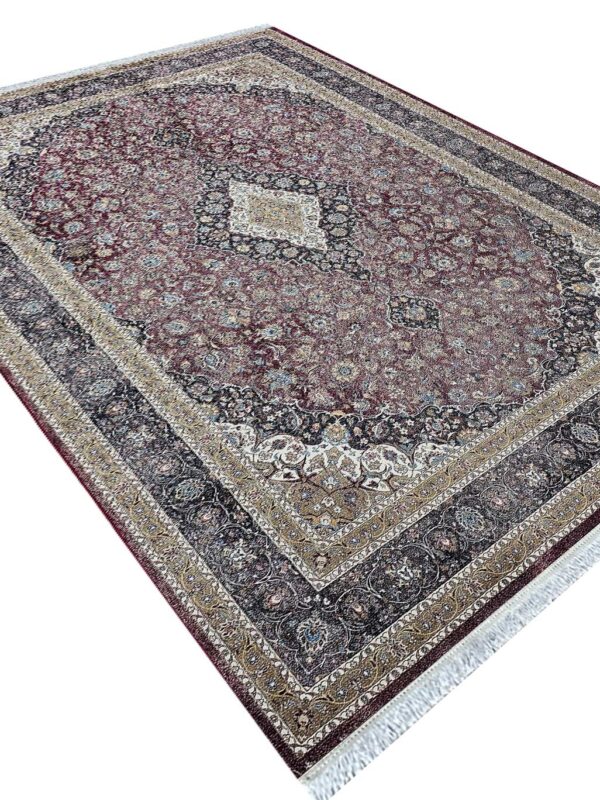 فرش وینتیج قرمز(لاکی) طرح کاشان 1200 شانه کد 12892
