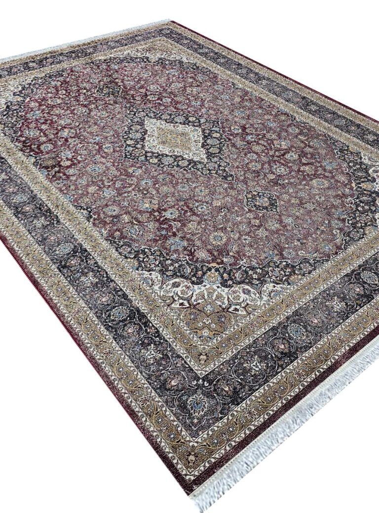 فرش وینتیج قرمز(لاکی) طرح کاشان 1200 شانه کد 12892