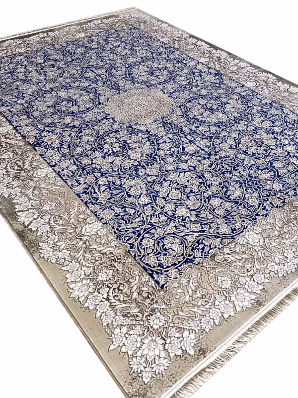 فرش طرح زیبا 1200 شانه کد 12812 آبی