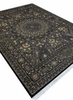 فرش طرح گنبد رنگ سرمه ای 1200 شانه طلاکوب کد 12885