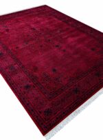 فرش ماشینی طرح گبه گلریز زمینه لاکی تیره 1200 شانه کد 12886