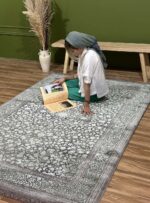 فرش طرح آمان رنگ طوسی سبز گل برجسته 700 شانه کد 73112 - Image 6