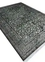 فرش طرح آمان رنگ طوسی سبز گل برجسته 700 شانه کد 73113