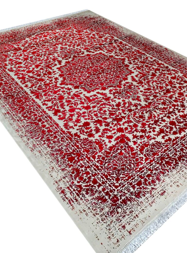 فرش مدرن و فانتزی طرح وینتیج رنگ طوسی لاکی کد 73139