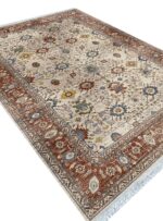 فرش سلطان آباد طرح دلربا رنگ کرم بژ 700 شانه کد 76002