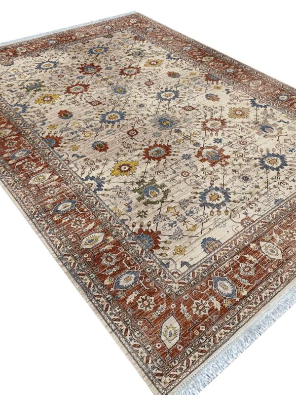 فرش سلطان آباد طرح دلربا رنگ کرم بژ 700 شانه کد 76002