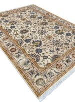 فرش سلطان آباد طرح نگار رنگ کرم بژ 700 شانه کد 76005