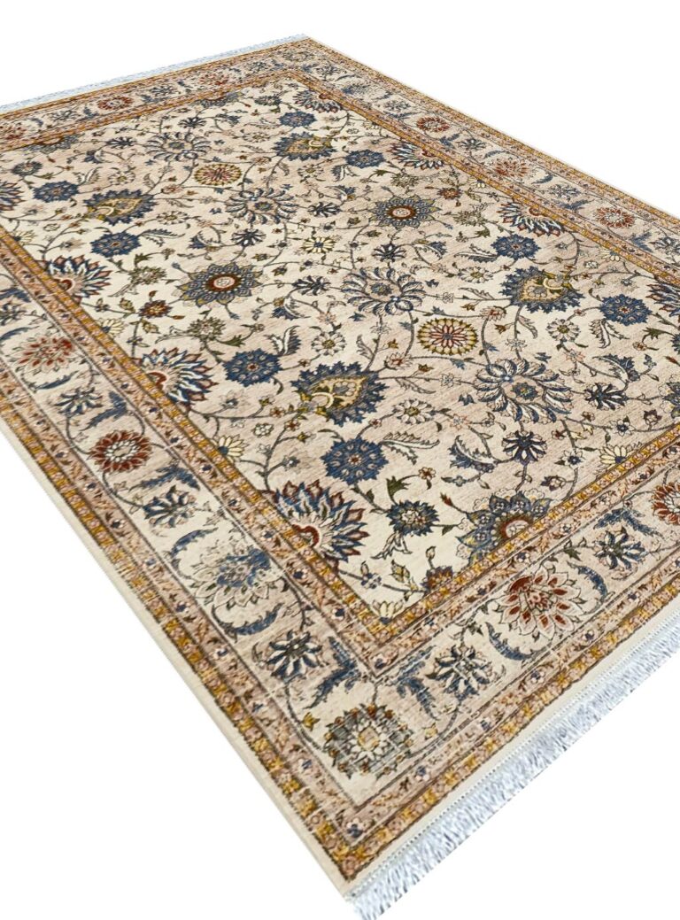 فرش سلطان آباد طرح نگار رنگ کرم بژ 700 شانه کد 76005