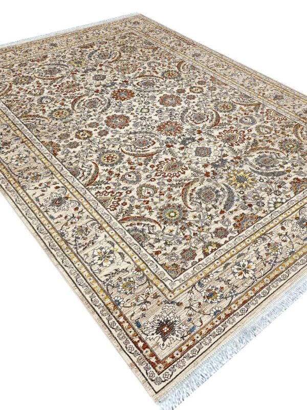 فرش سلطان آباد طرح افشان رنگ کرم بژ 700 شانه کد 76008