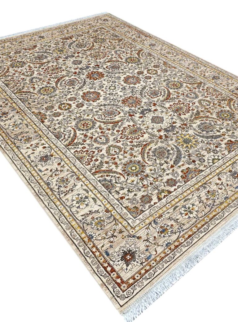 فرش سلطان آباد طرح افشان رنگ کرم بژ 700 شانه کد 76008