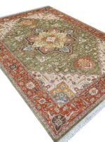 گبه ماشینی سلطان آباد طرح هریس رنگ سبز 700 شانه کد 76022