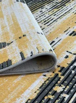 فرش وینتیج طرح راه راه طلایی 400 شانه کد 441022NT - Image 3