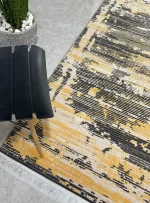 فرش وینتیج طرح راه راه طلایی 400 شانه کد 441022NT - Image 4