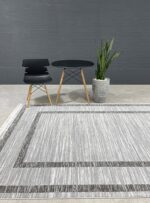 فرش فانتزی نقره ای حاشیه ساده کد 41057N - Image 6