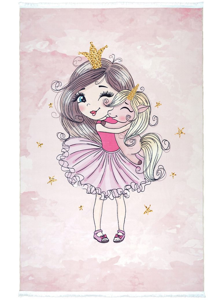 فرش کودک پرنسس و اسب تک شاخ 700 شانه کد 7101210