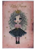 فرش کودک طرح Little Princess کیفیت 700 شانه کد 7101229 زمینه صورتی