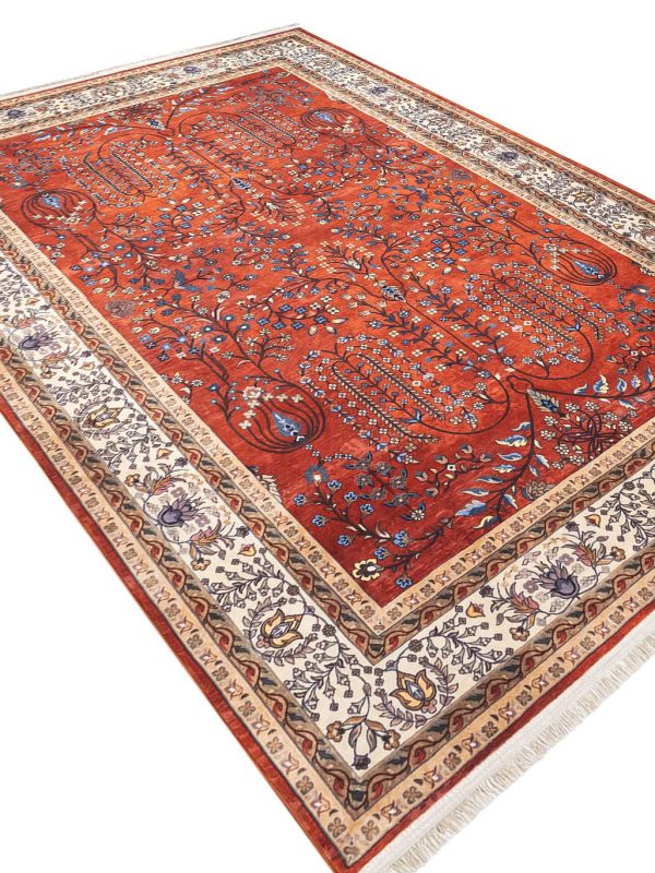 گبه طرح افشان باغ گل گلیسین کد 100352 لاکی