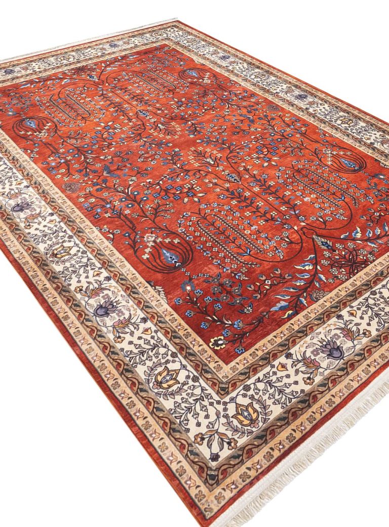 گبه طرح افشان باغ گل گلیسین کد 100352 لاکی