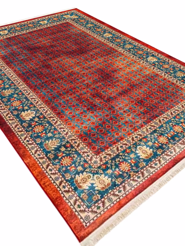 فرش ماشینی طرح گبه بلوط رنگ قرمز 1000 شانه کد 25CS0150
