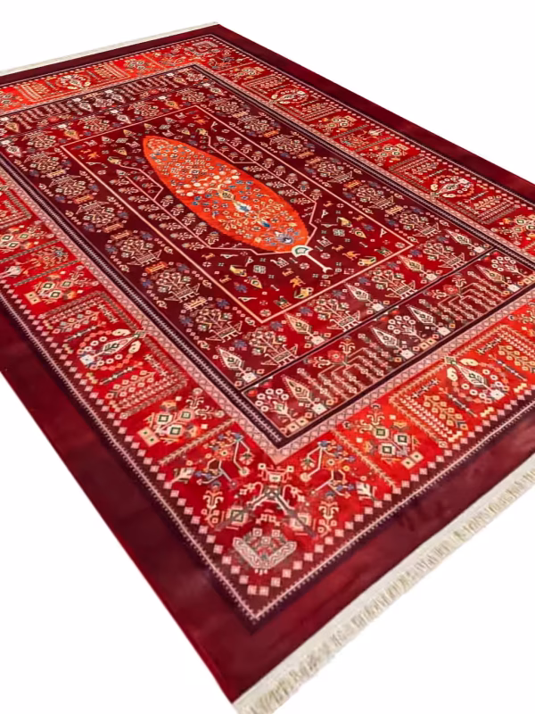 گبه ماشینی لاکی طرح درختی قشقایی 1000 شانه کد 25CS0220