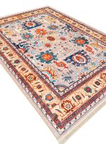 گبه ماشینی طرح سلطان رنگ طوسی 1000 شانه کد 25CS0260