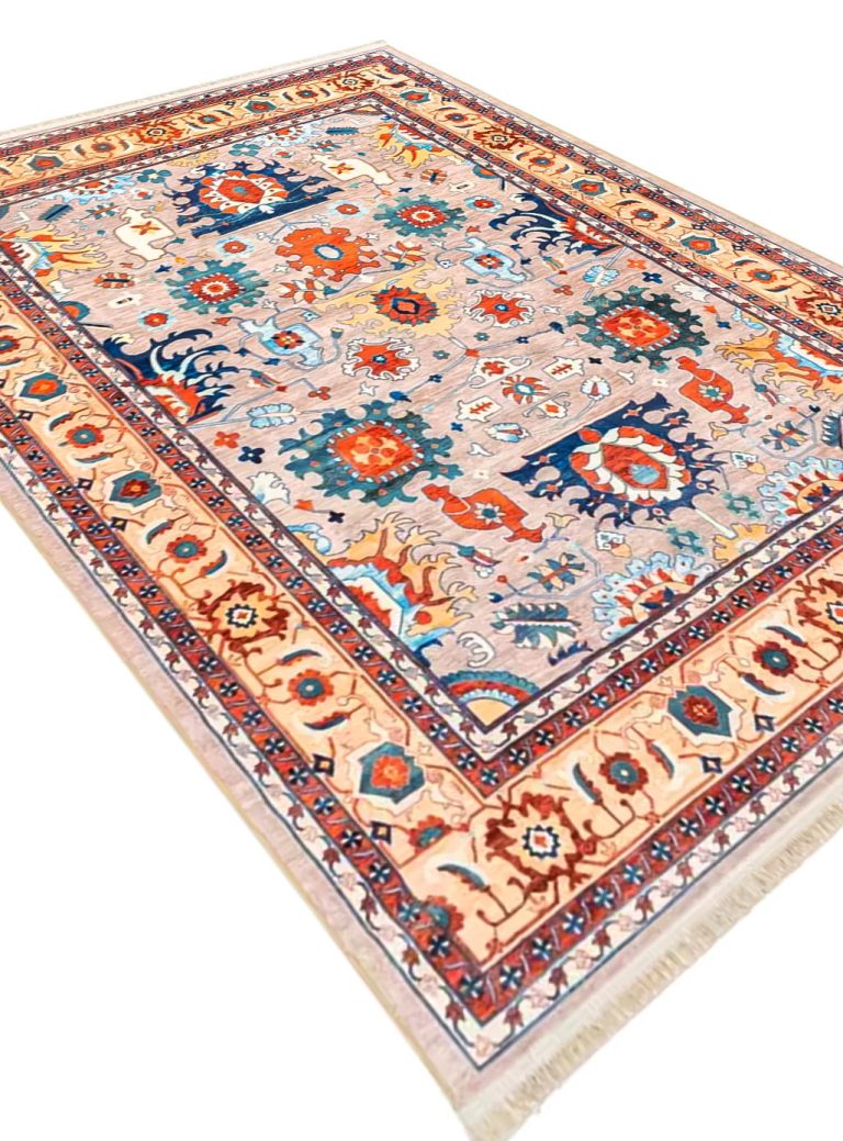 گبه ماشینی طرح سلطان رنگ طوسی 1000 شانه کد 25CS0260