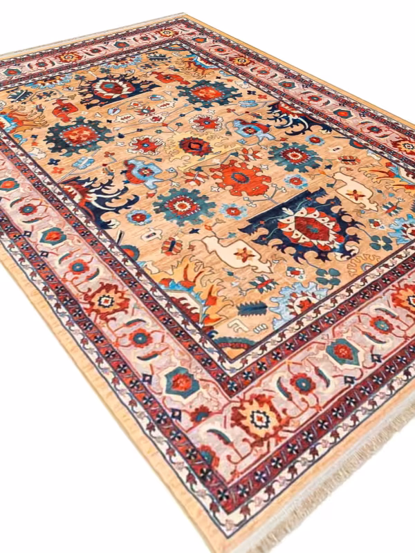 گبه ماشینی طرح سلطان رنگ طلایی 1000 شانه کد 25CS0260