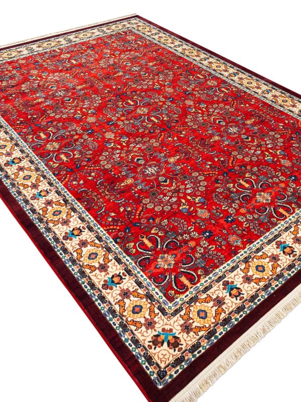 فرش گبه طرح فلور لاکی حاشیه کرم کد 900411