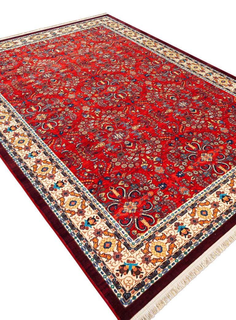 فرش گبه طرح فلور لاکی حاشیه کرم کد 900411