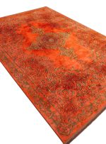 فرش کلاریس طرح ورساچه نارنجی 1200 شانه کد 300406