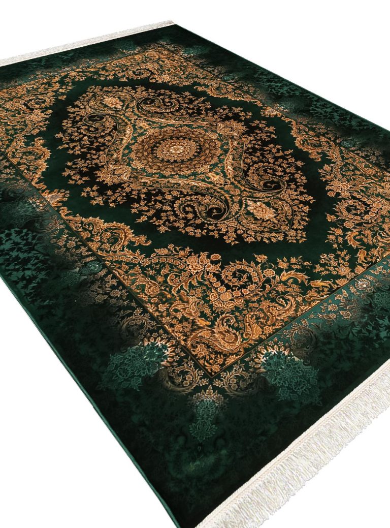 فرش کلاریس طرح تیدا رنگ سبز 1200 شانه کد 30F25006052 - فرشخونه